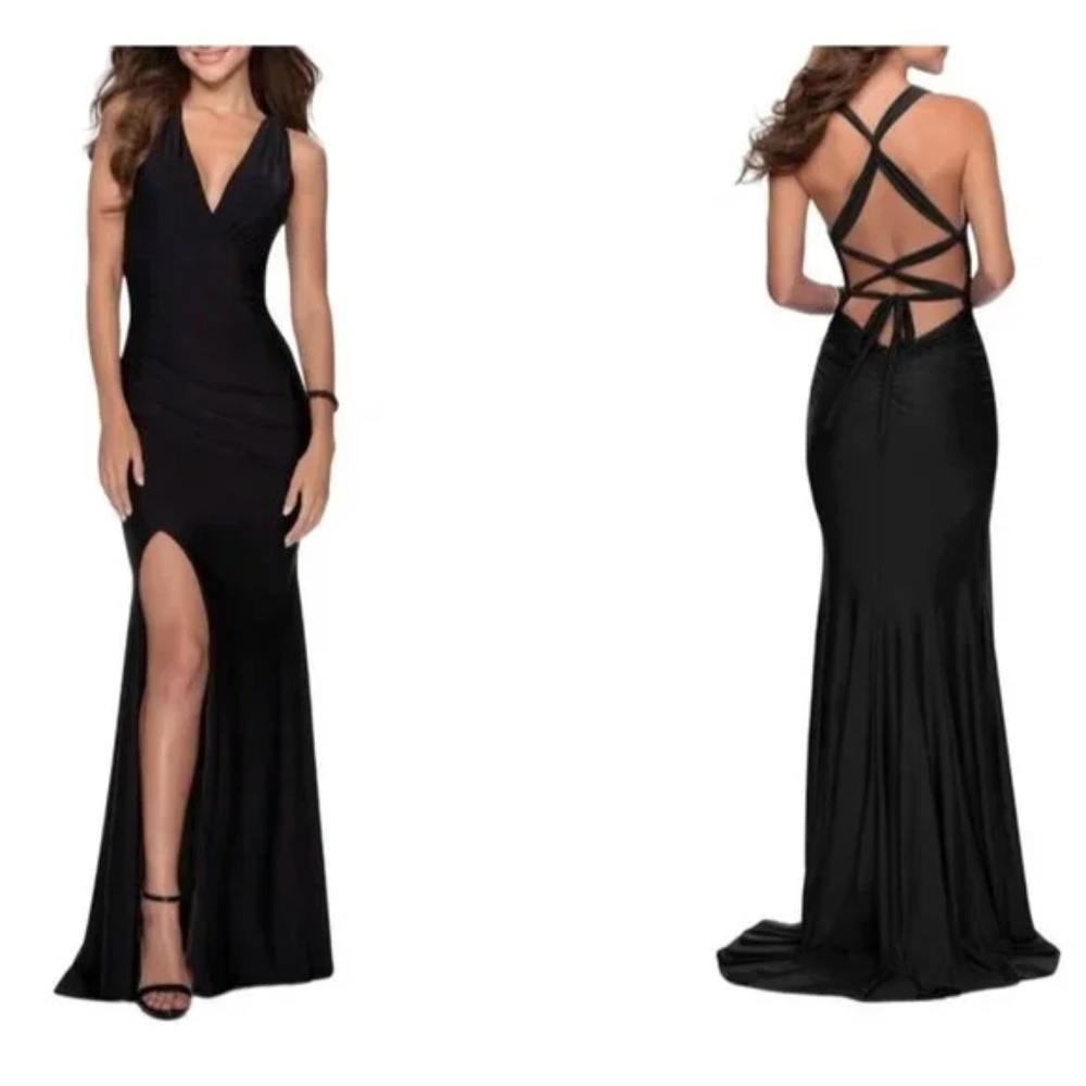 La Femme Black Maxi Dress